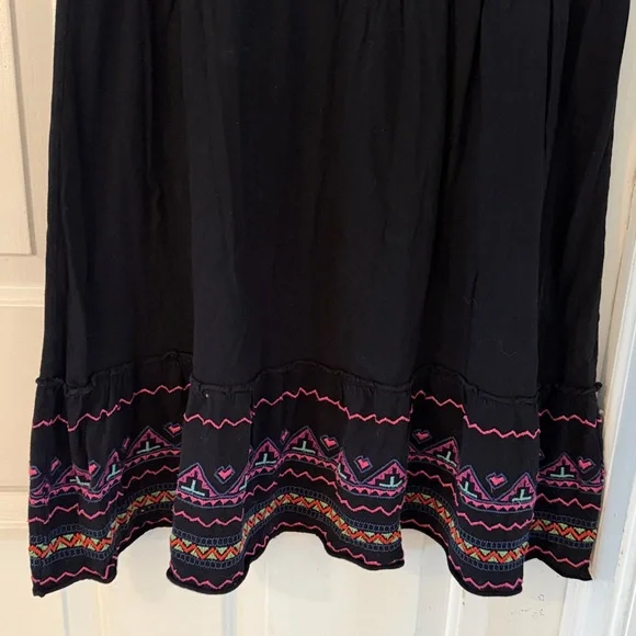 Women’s Johnny Was Black Tunic Dress with Pink & Green Floral Embroidery Size M - Picture 6 of 9
